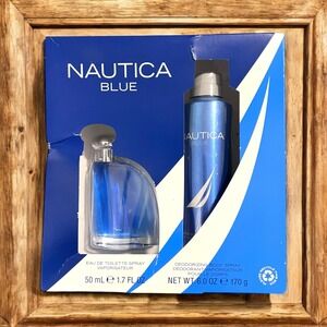 Nautica Blue Gift 2 PC Set EDT Spray 1.7 oz +  Deodorizing Body Spray 6.0 NIB